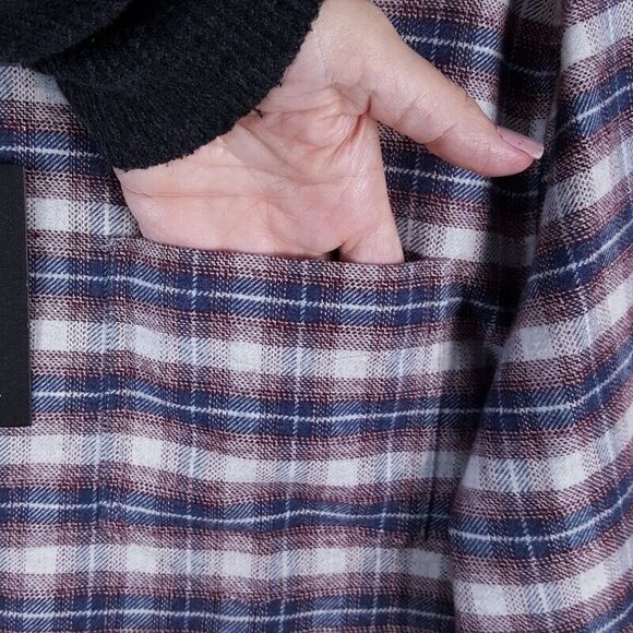 RAILS Mens Shirt XL Berry Grey Plaid Flannel Button Up Pocket FORREST $158 - Picture 3 of 9